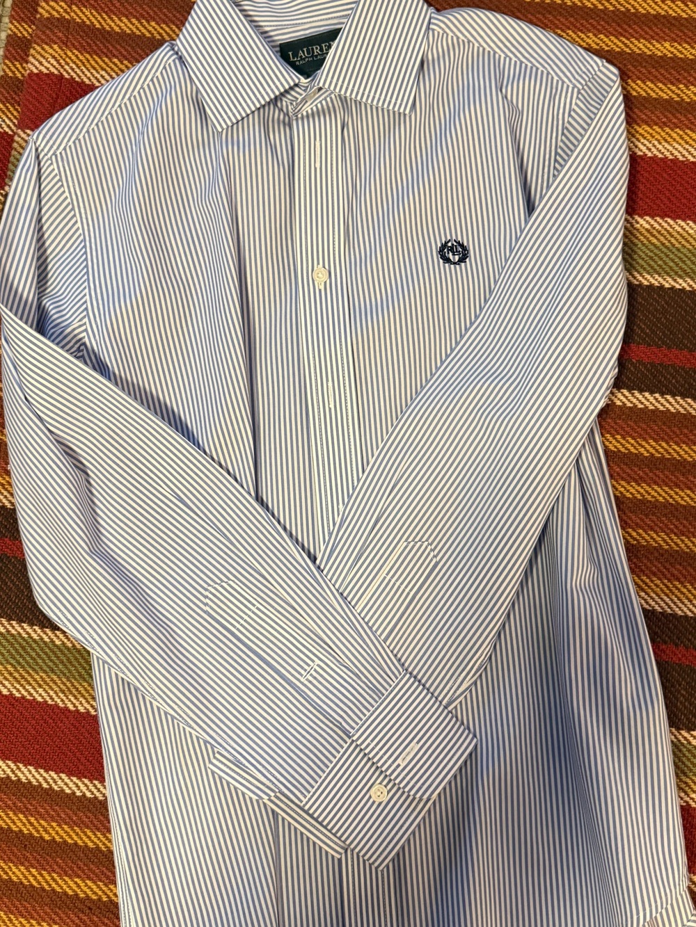 Lauren Ralph Lauren Blue Stripe Dress Shirt
